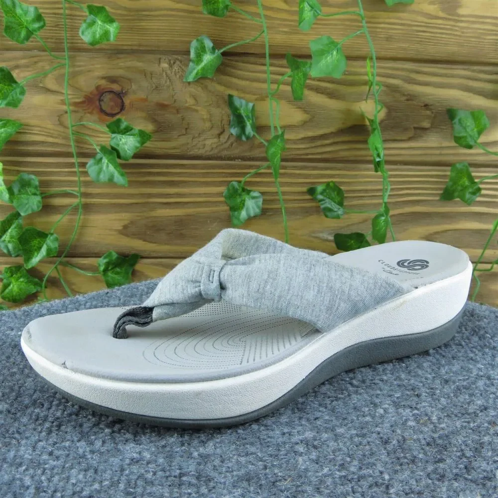 Clarks Arla Glison Women Flip Flop Sandal Shoes Size 7 Medium Gray Fabric